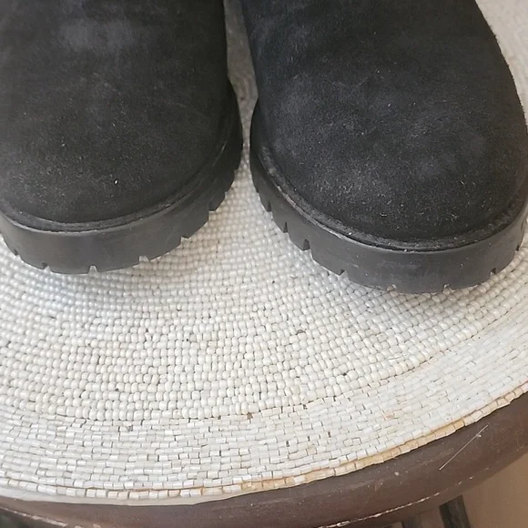 Ralph Lauren Polo women black suede leather biker boots Size8.5 UE39.5.Like New - Picture 9 of 12